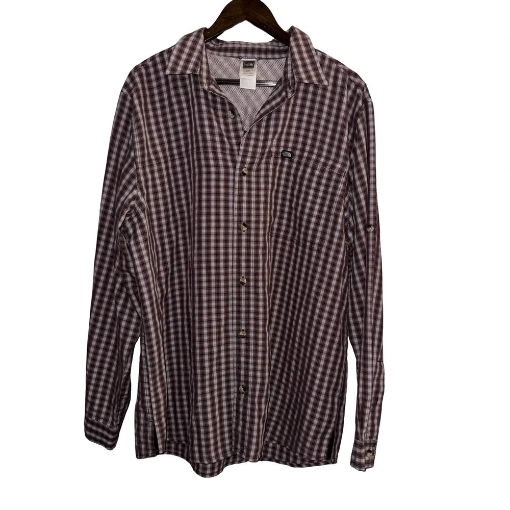 The North Face Plaid Hiking Shirt Lightweight Outdoor Travel‎ Button Up Gorpcore